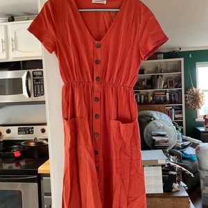 Vneck linen dress